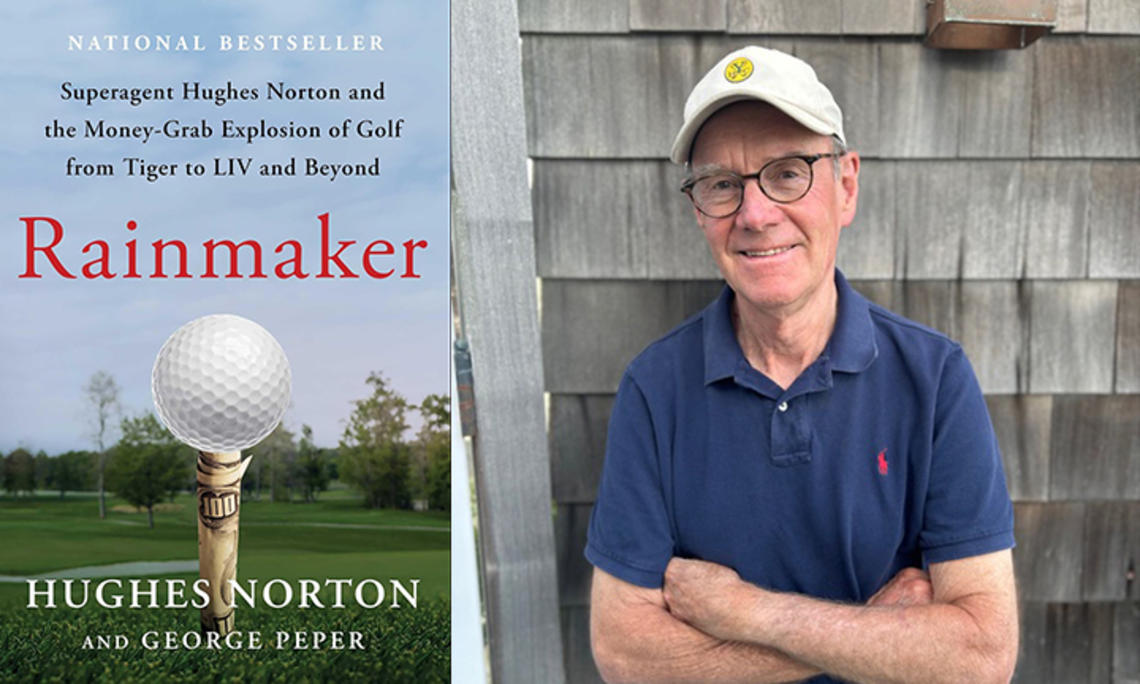 ThreeBooks_GeorgePeper_web.jpg Left, the cover of 'Rainmaker'; right, photo of George Peper ’72.