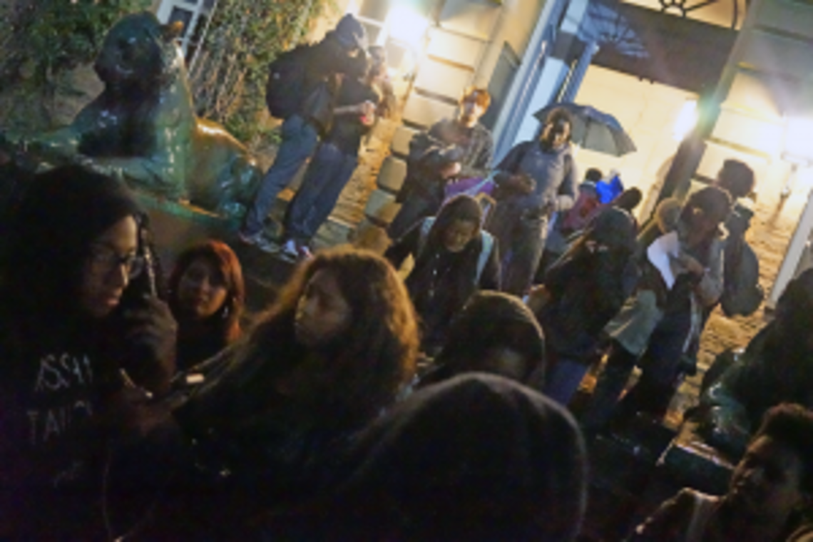 Students left Nassau Hall after reaching an agreement with administrators on the evening of Nov. 19. (Mary Hui â17)