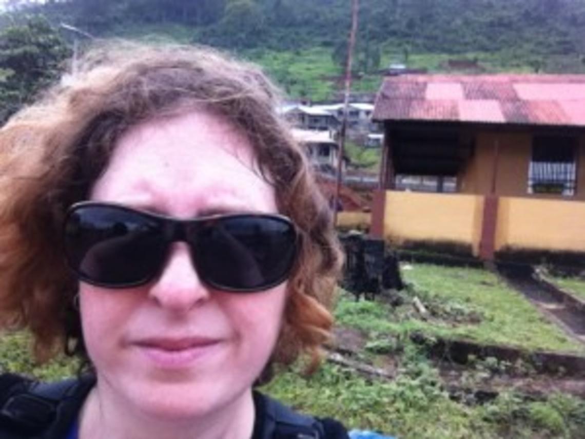 Rebecca Levine â01 of the CDCâs Epidemic Intelligence Service during her September deployment in Sierra Leone. (Courtesy CDC)