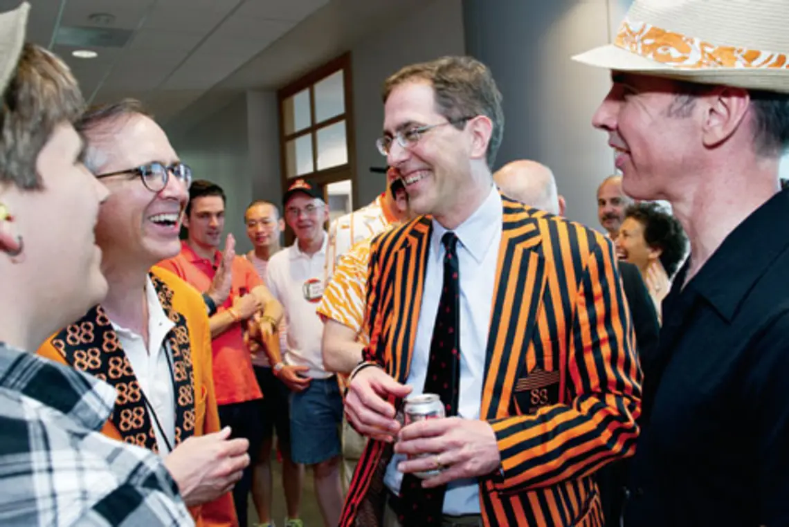 Talking with alumni at Reunions 2013 as president-elect.
