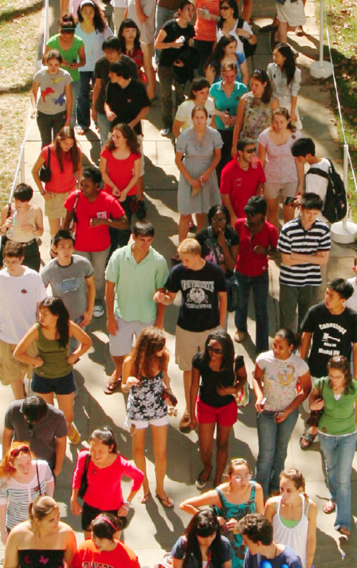 Members of the Class of 2012—the first to be admitted without early decision—gather for Opening Exercises.