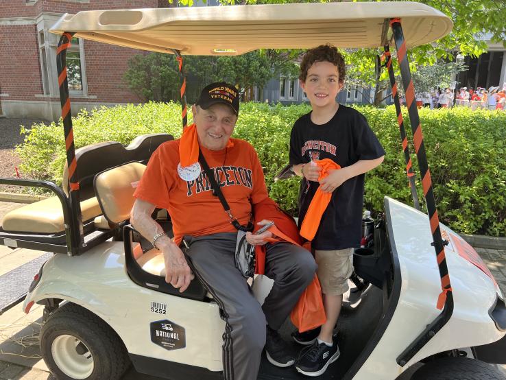Bruce Douglas ’47 with his grandson, Adam Marsi, age 7.