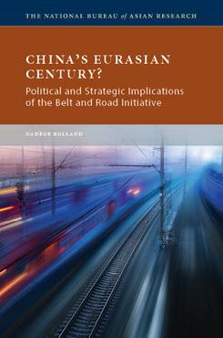 This is the cover of "China's Eurasian Century," featuring a photo of a fast-moving train.