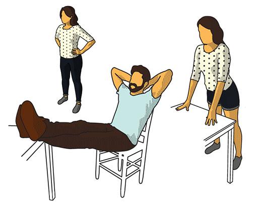 High-power poses: Positions like these convey strength, and were related to a decrease in a stress hormone and better interview performance. 