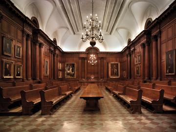 The restored Faculty Room: Stately image, but active presence