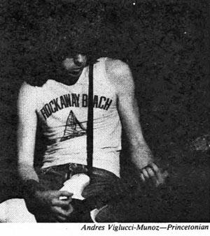 The Ramones, 1979: Surrounded by brownstone and stained glass at Alexander Hall, the punk band performed a set that Prince reviewers found to be underwhelming at best. (Photo: Andres Viglucci-Munoz '81)