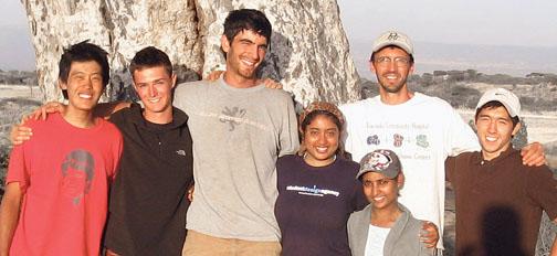 Princeton’s Engineers Without Borders team in Ethiopia: from left, Neal Yuan ’10, Kevin McGinnis ’11, Chris Courtin ’10, Sucharita Ray ’10, Feruz Erizku ’11, professional mentor Eric Kurtz, and Anthony Soroka ’10. 