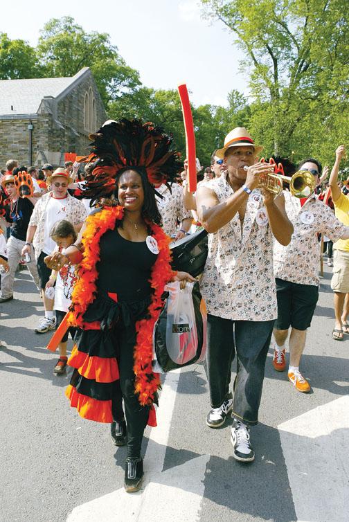  Sheila Boston ’90 and her husband, Jerome Robinson, “keep it Rio” as they party in the P-rade.
