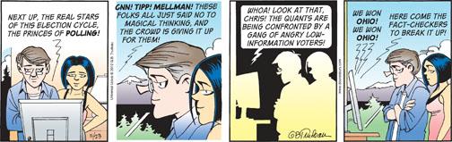 Mellman was called a “prince of polling” in G.B. Trudeau’s “Doonesbury” comic strip Nov. 23, 2012.
