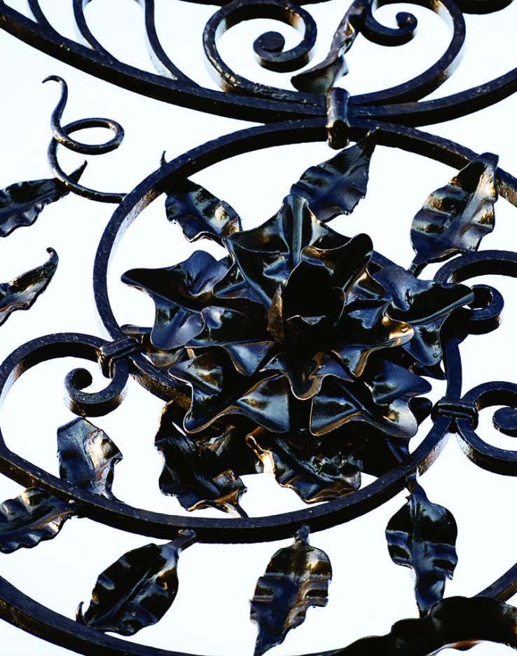 Closeup of ornamental ironwork