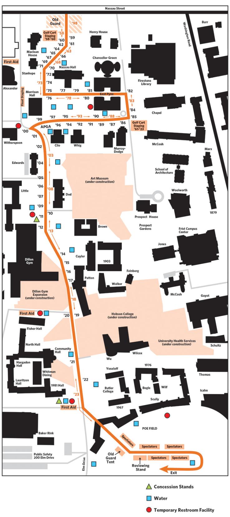 Map of the P-rade route