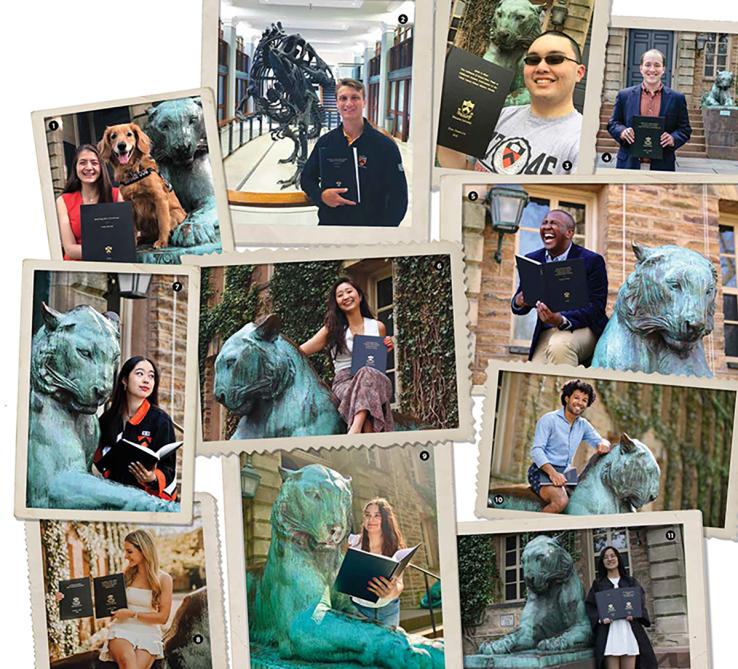 In recent years, students have started taking photographs with their senior thesis in front of Nassau Hall. These alumni shared their photos with PAW. 