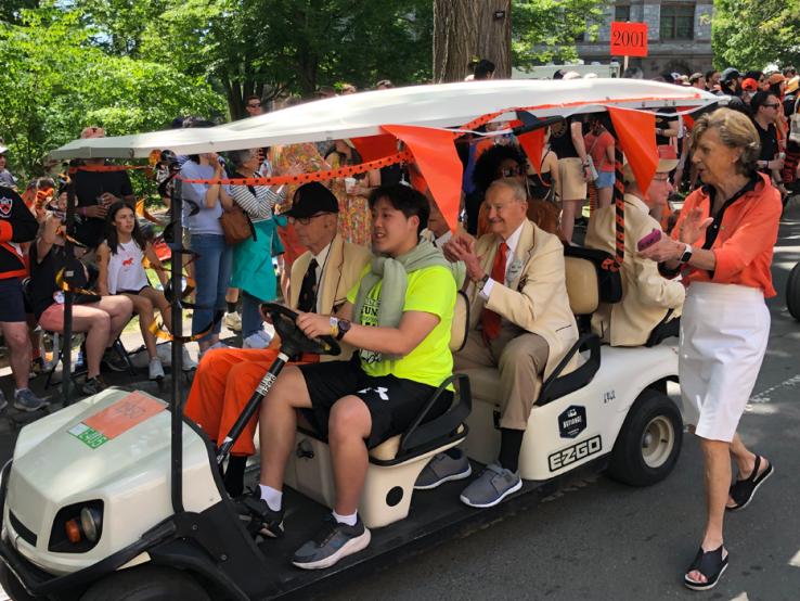 A golf cart in the P-rade.