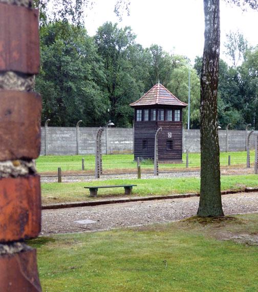 A guardhouse at Auschwitz.