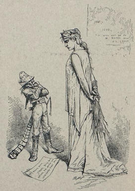 7.jpg “As solid and defiant as ever.” A comment on deals between Southern die-hards and Northern machine politicians. Columbia admonishes a defiant KKK member who sports a Tammany Tiger tail.