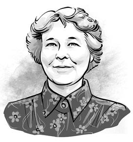 Illustration of Bruria Kaufman.