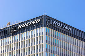 AdobeStock_282343484_Editorial_Use_Only.jpeg Outside view of a Boeing manufacturing facility