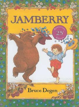 The cover of "Jamberry," featuring an illustration of a boy dancing with a bear.