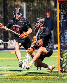 Ryan Croddick stops a shot against Yale
