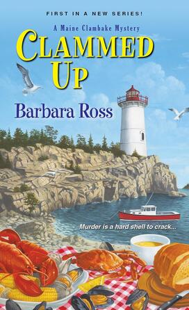 ClammedUp.jpg The cover of "Clammed Up," with an illustration of the rocky Maine Coast with a lighthouse and boat.