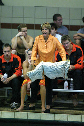 Womenâs swimming coach Susan Teeter in 2003. (Beverly Schaefer)