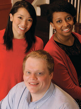 From left, Farrah Bui &rsquo;14, Dallas C. Nan &rsquo;16, and Lea Trusty &rsquo;16 are leaders of the Princeton Quest Scholars Network, which connects and supports low-income students.