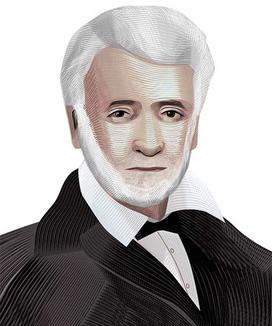 This is a headshot illustration of George Strawbridge 1802.