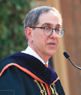 Eisgruber speaking at podium