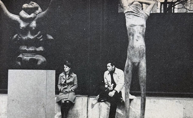 Bill Bradley ’65 in the garden of New York's Museum of Modern Art. 