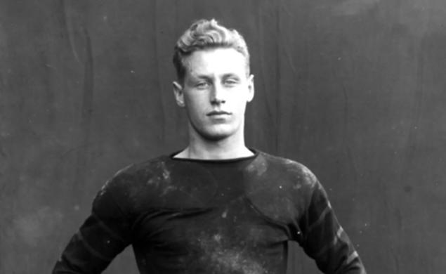 Black and white photo of Hobey Baker.