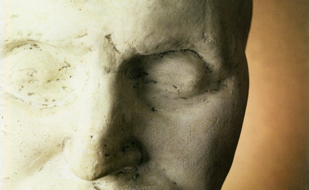 Magazine cover featuring the death mask of Aaron Burr Jr. 1772