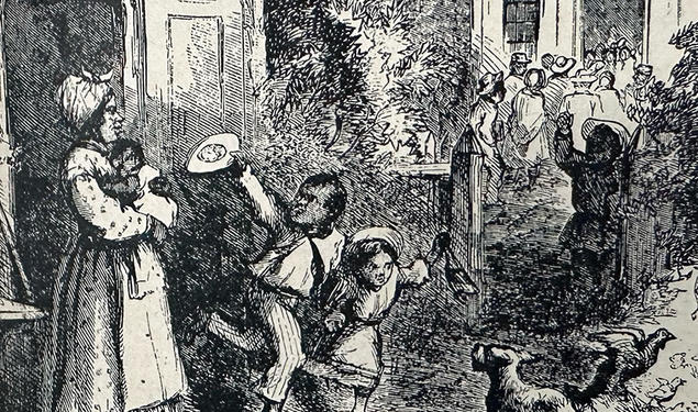 Nast celebrated President Lincoln’s Emancipation Proclamation with drawings showing the happy, productive life ahead for freedmen in the South: a premature celebration, as it turned out. [1863]