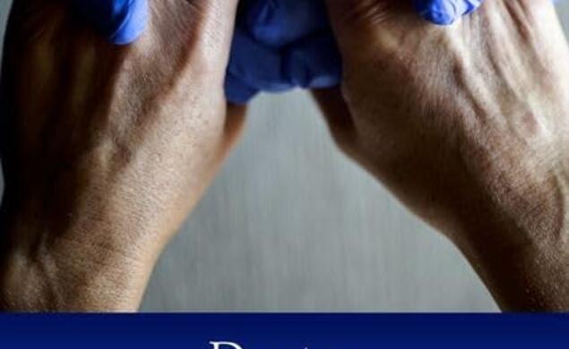 Cover of Doctor, Will you Pray for Me? which features a doctors hands in gloves holding those of a patient.