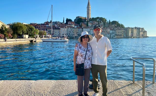 Darren Joe ’02 and his mother in Croatia. 
