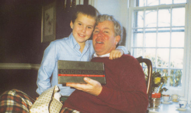 Stephen Lamberton ’99 as a child with and his father, Robert E. Lamberton ’66. 