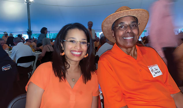 Jon Barfield ’74 at his 50th reunion with daughter elaine BARFIELD ’04.