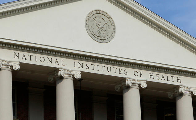 The facade of the National Institutes of Health building.