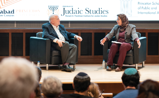Dean Amaney Jamal, right, at a November 2023 discussion on Israel and Gaza, wants SPIA students to be well versed in international and domestic affairs.