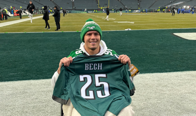 Ryan Quigley at the Eagles football stadium