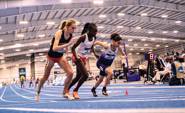 Mena Scatchard runs at the 2025 NCAA Indoor Championships