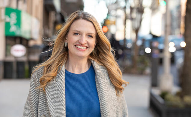 Virginia Maloney on a New York City street.