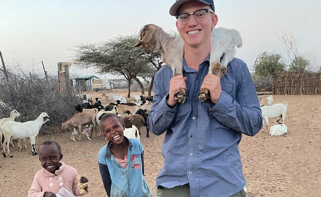 OTC_Summer Bradley Nilson.jpg Bradley Nilson ’28’s summer internship included studying farm animals in rural Kenya.
