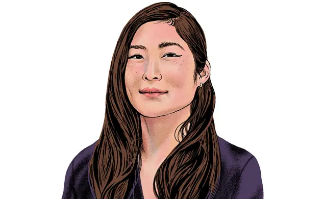 Illustrated portrait of Christina Kim
