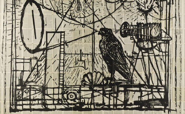 OTC_Class Closeup Learning the Flute.jpg William Kentridge’s Learning the Flute shows scribbled art of a bord watching a movie projected on a wall