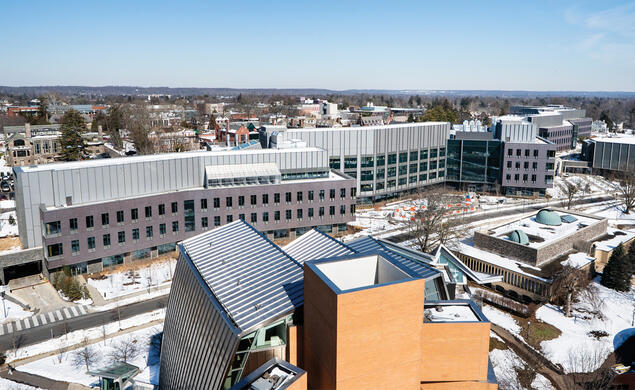 ES AND SEAS_Exterior.jpg The ES and SEAS complex stretches roughly a third of a mile from Ivy Lane to Prospect Avenue. The Commons building, at right, is expected to be a hub for engineering and the sciences.