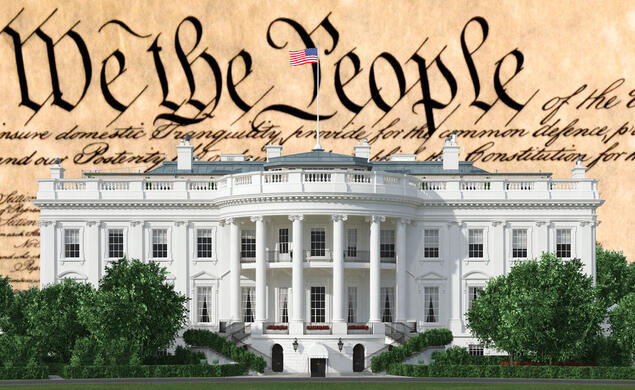 OTC_Class Closeup Constitution White House.jpg The White House with the Constitution in the background