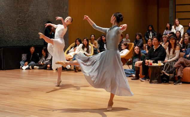Two members of Princeton University Ballet perform during the student preview of the new Princeton University Art Museum in October 2025.