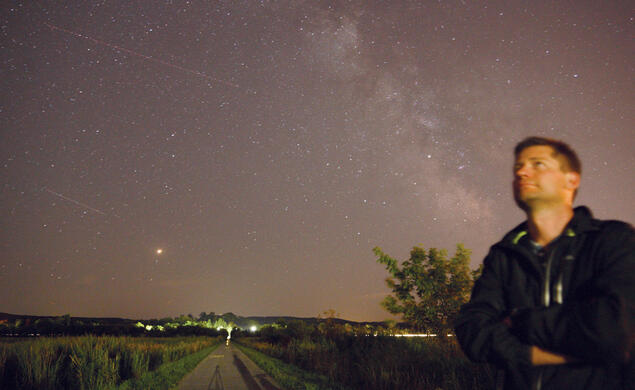 Gáspár bakos With the Milky Way at the South shore of Lake Balaton, Hungary.