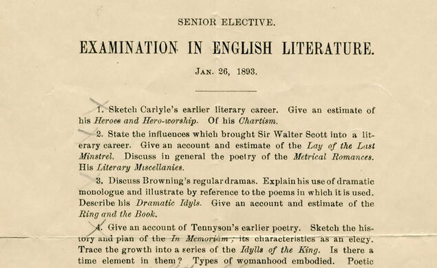 OTC_Proctor Exams.jpg HAROLD GRIFFITH MURRAY 1893’S SENIOR ENGLISH EXAMINATIONS, TAKEN AT THE DAWN OF THE HONOR SYSTEM.