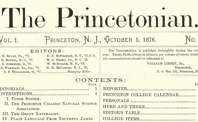 OTC_Prince Turns 150.jpg The Oct. 5, 1876, issue of The Princetonian